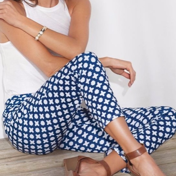 Mud Pie Pants - Mud pie Sabrea Pant Navy/White Pattern S 4-6 NWT